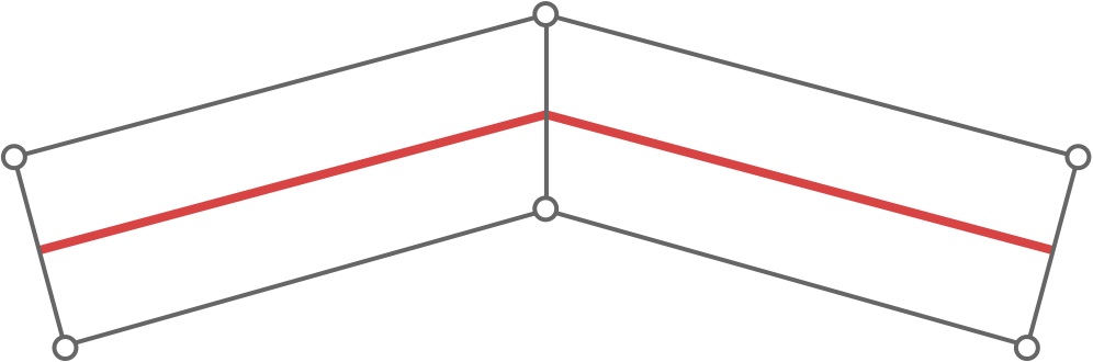Correct segments have their vertices connected
